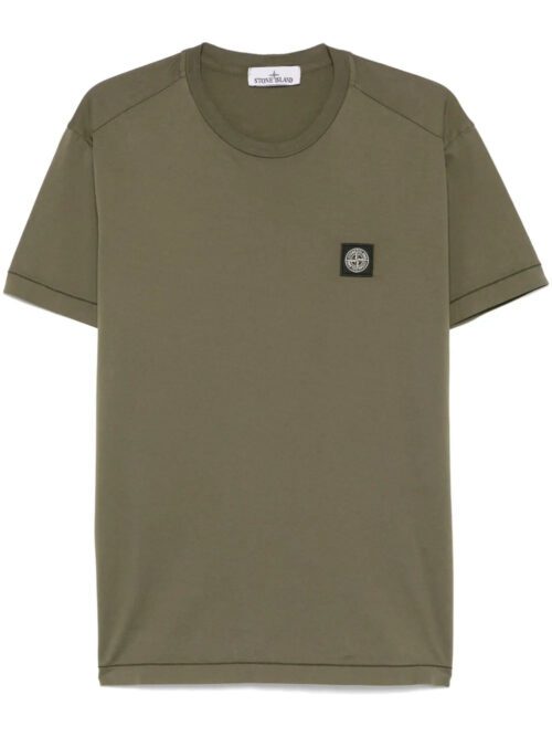 Compass-patch cotton T-shirt