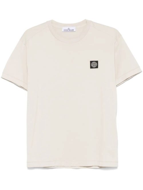 Compass-patch cotton T-shirt