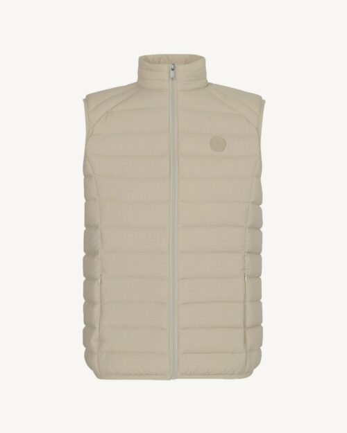 Beige Arafo stretch sleeveless down jacket
