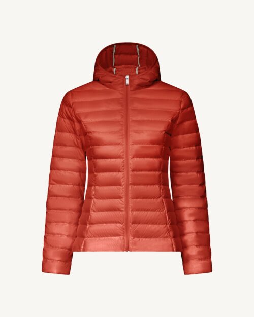 Cloe Brick Lightweight Hooded Down Jacket