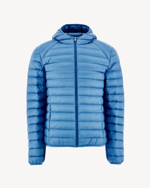 Nico Denim Blue Lightweight Hooded Down Jacket