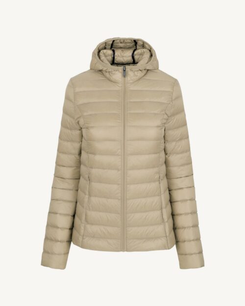 Beige Cha lightweight down jacket