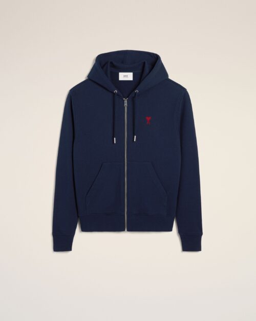 Navy Blue Zip-Up Cotton Ami de Coeur Hoodie