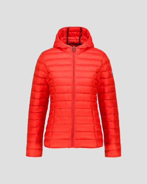 Cloe Fire Red Lightweight Hooded Down Jacket