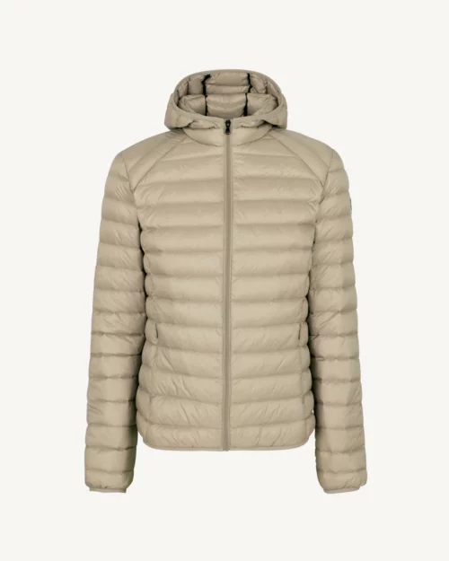 Beige Nico Lightweight Hooded Down Jacket