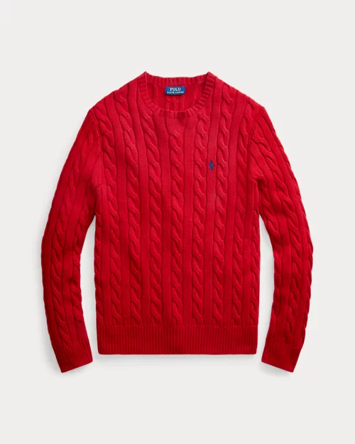 Park Avenue Red Cable Knit Cotton Sweater