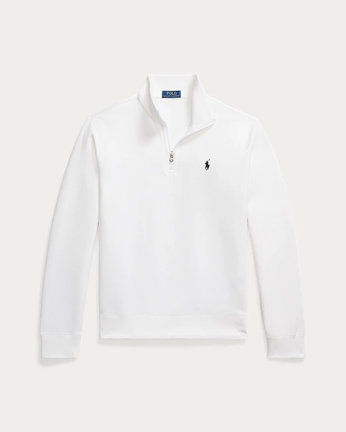 Double Knit Quarter Zip Sweater - White