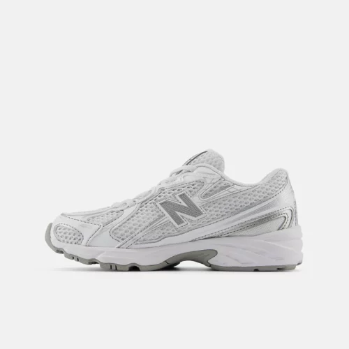 740 Shoes White with Metallic Silver